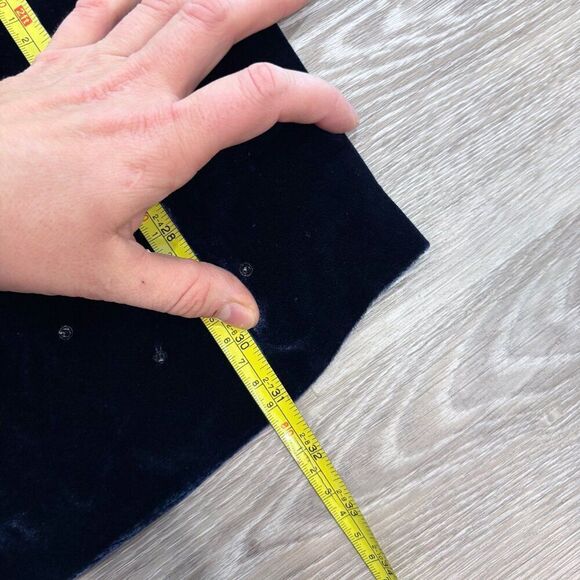 Ralph Lauren Women's Slim Fit Blue Silk Velevt Dress sz 8 - Picture 7 of 10